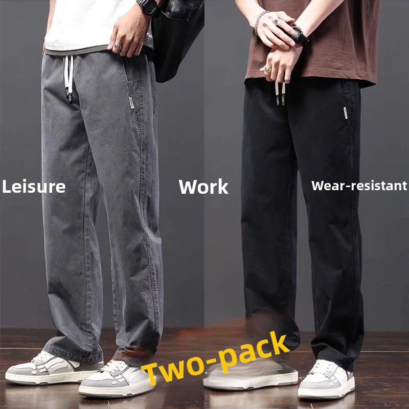 

Men's Casual Thin Quick Dry Work Pants Dirt Resistant Outdoor Large Size Straight Leg Workwear Trousers for Summer