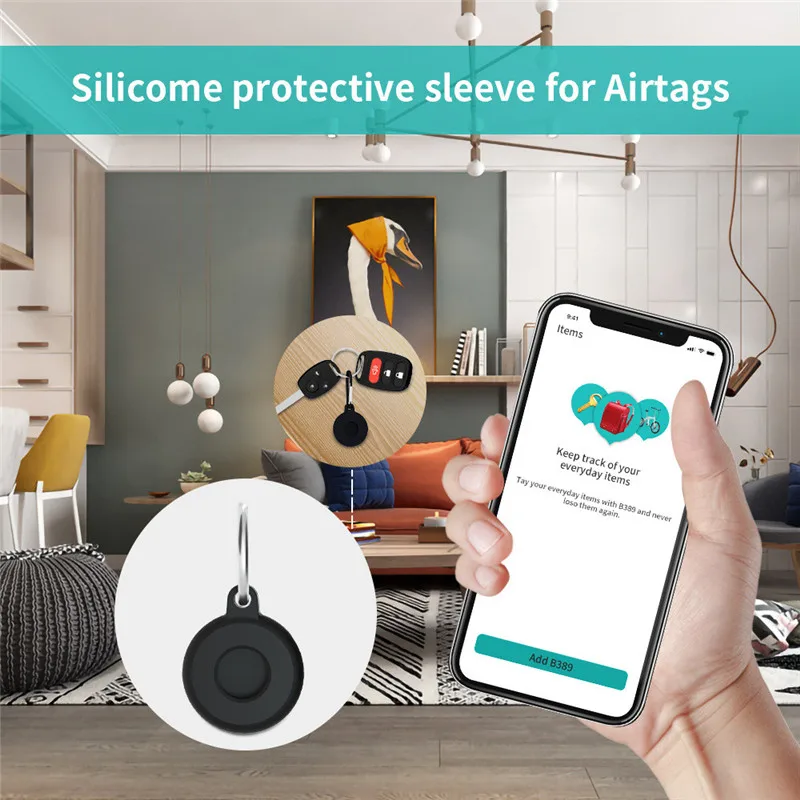 Casing pelindung silikon lembut untuk Apple AirTag Locator Cover untuk Apple AirTag Tracker Anti gores Anti hilang Shell aksesoris