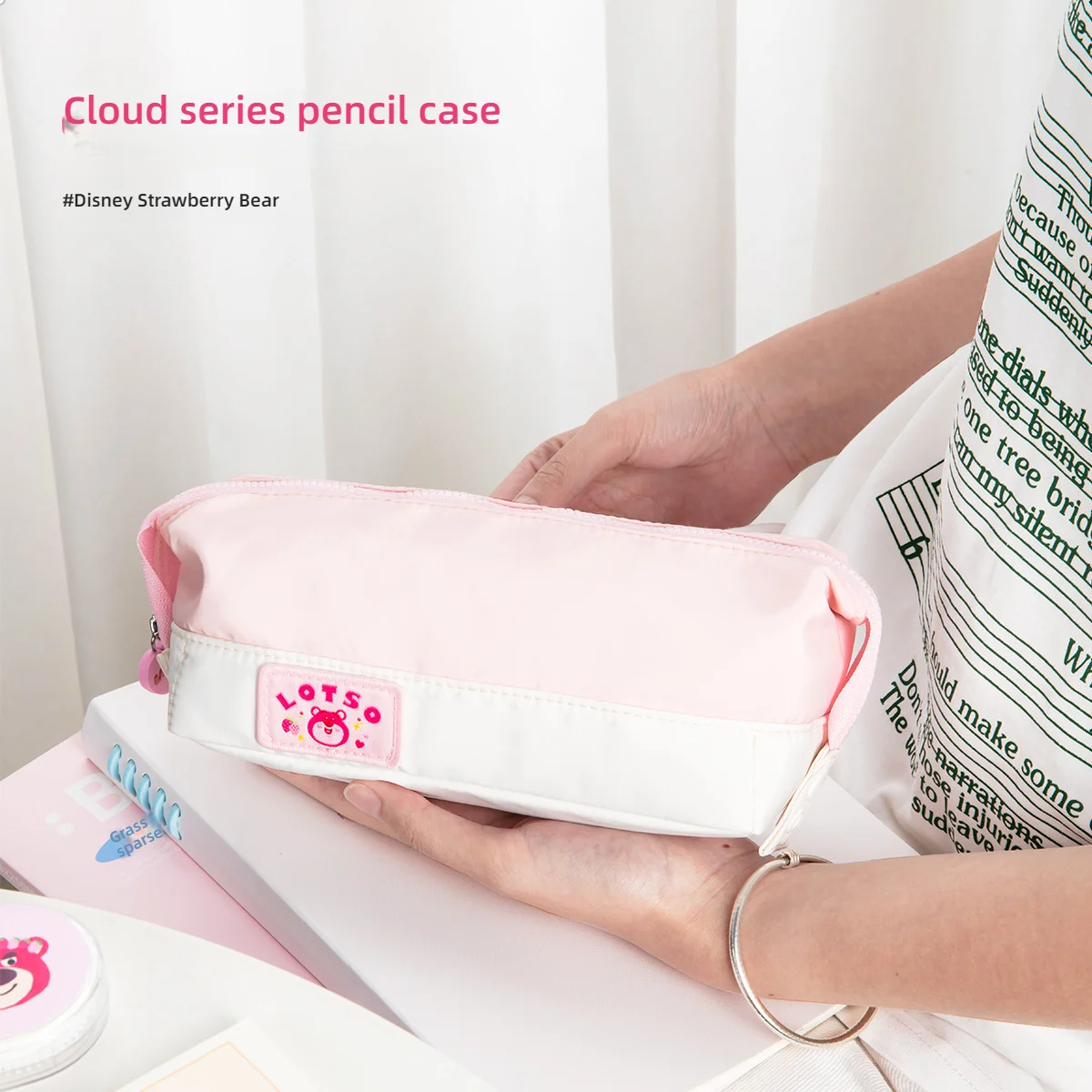 Disney Stitch Soft Set High Aesthetic Flip Top high-capacity Pencil Bag Lotso Large Capacity Storage Canva Stationery Bag ﻿