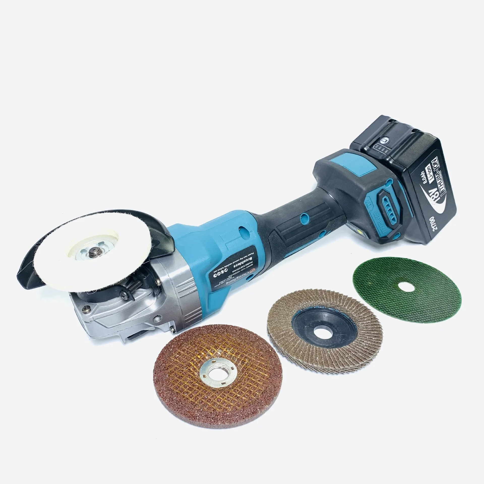 l # 100mm Brushless Lithium Electric Angle Grinder Portable Cordless Polishing Machine Metal Grinding Rust Removal Cutting Tool
