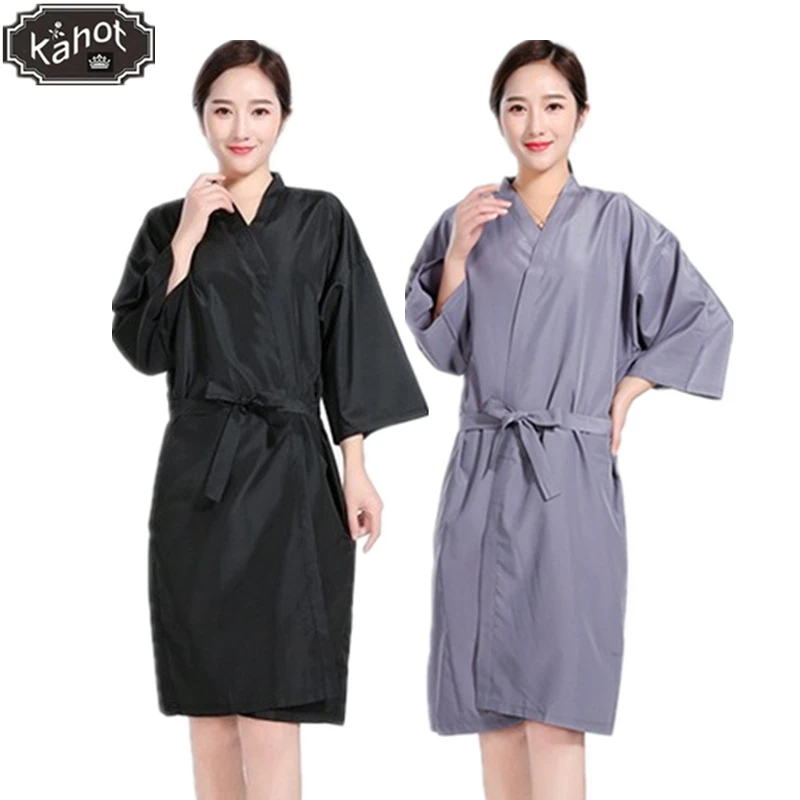 

Salon Client Gown Robe Hair Salon Smock for Kimono Style Hairdresser Hair Cut Dyeing Cape Beauty spa Hotel Barber Guest Clothes