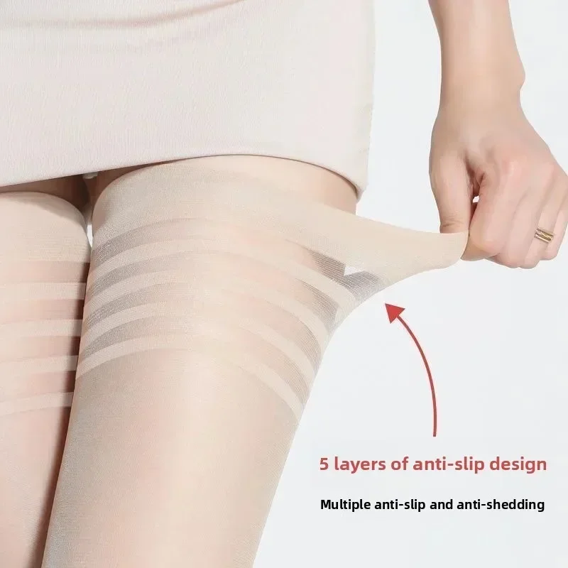 Women's Long Tube Stockings Thin Summer Anti-snag Meat Color High Tube Anti-slip Knee-high Pineapple Patterned Silk Stockings