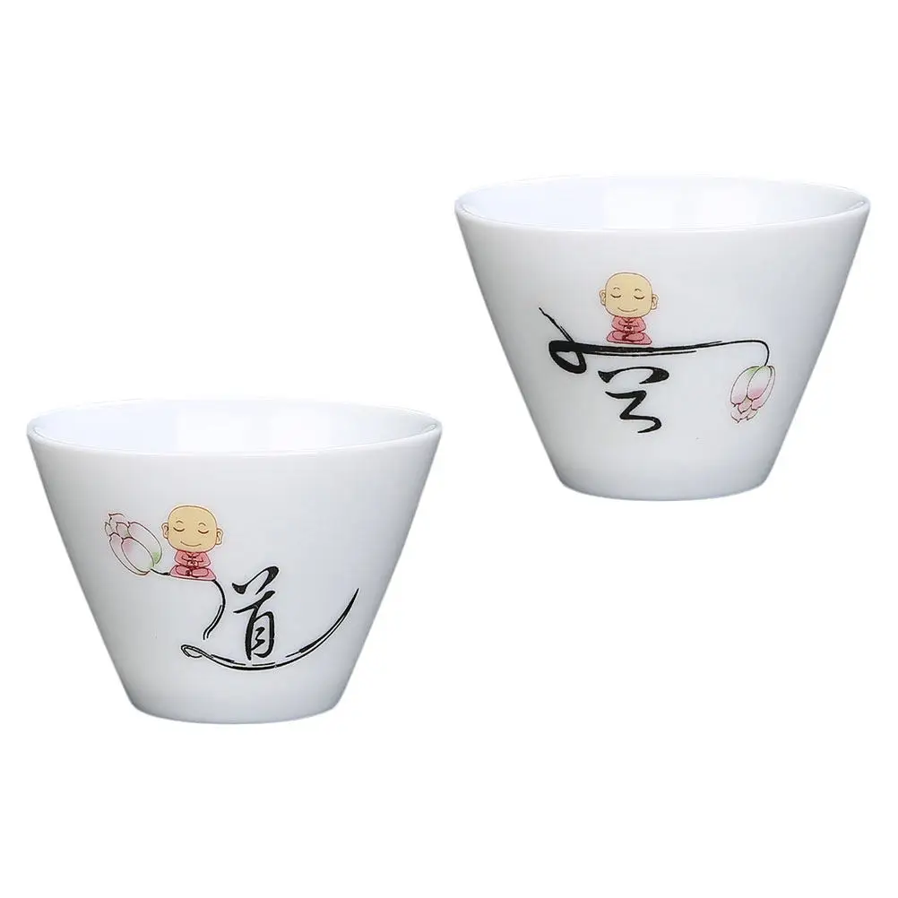 Juego de 2 Tazas Douli de Porcelana Blanca Hechas a Mano, Tazas Tradicionales Chinas para la Ceremonia del Té, para Preparar Gongfu Cha, Matcha y Sencha