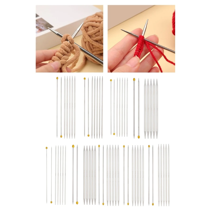 Stainless Steel Knitting Needle Set Double Pointed Head Knitting Needle Single Pointed Knitting Needle for Beginner 1 set