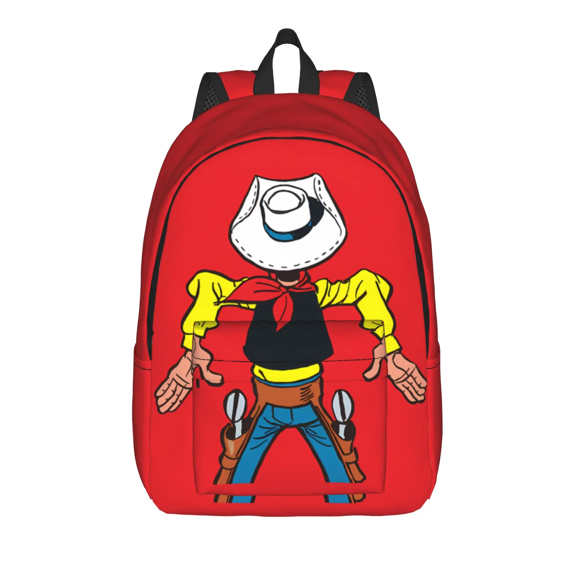 Iconic Lucky Luke Standing Pose Backpack Teen Lightweight Backpacks Polyester Novelty High School Bags College Colorful Rucksack
