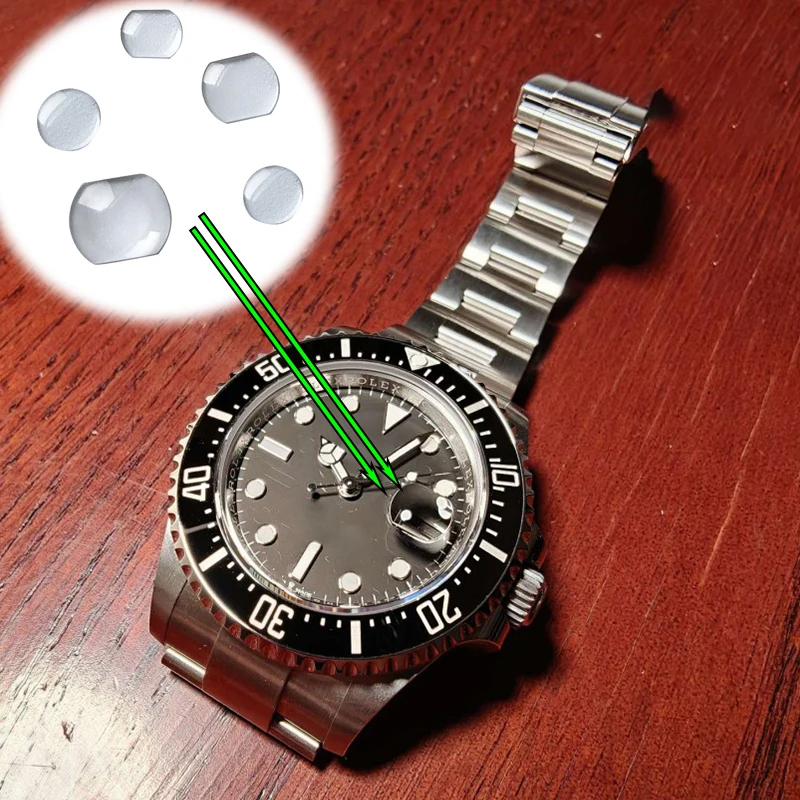Sapphire glass Cyclops Lens Over Date Swiss Calendar Window Watch Crystal Glass Square 7x5.5mm 5.8x4.5mm Round 5.5mm Brand