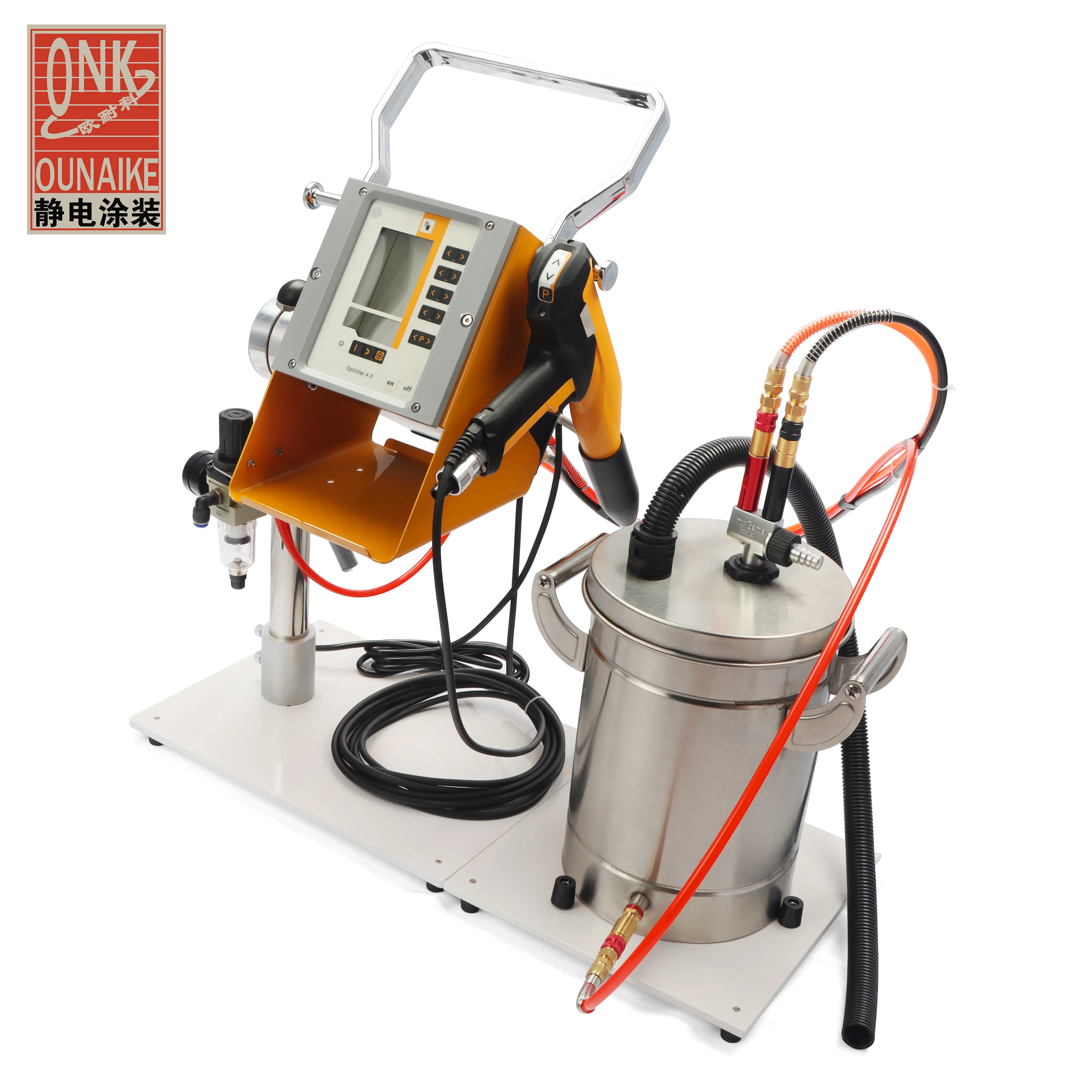 Hot selling!!! ONK Small Portable powder coating spraying unit with mini hopper Metal powder coating