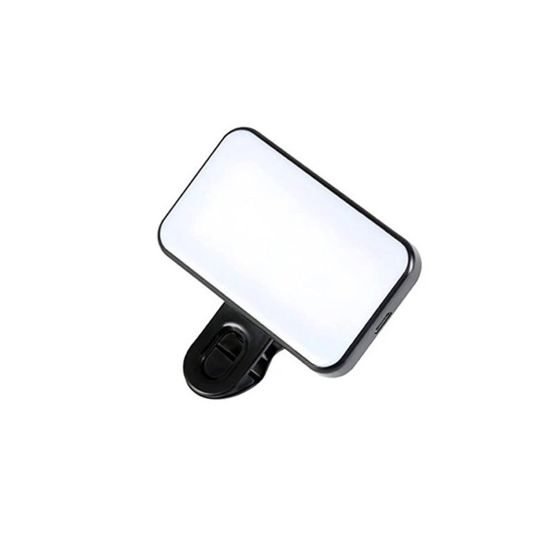 Portable Mini Selfie Fill Light Rechargeable 3 Modes Adjustable Brightness Clip On For Phone, Laptop, Tablet Meeting, Make Up