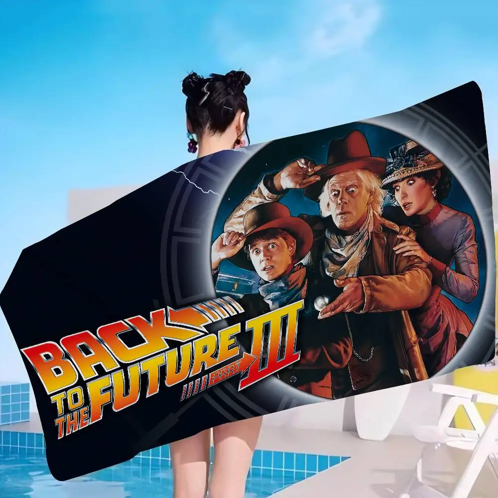 B-Back-To-The-Future-Movie Microfiber Printed Beach Towel Mountain Climbing Yoga Beach Swimming Running Absorbent Soft Towel