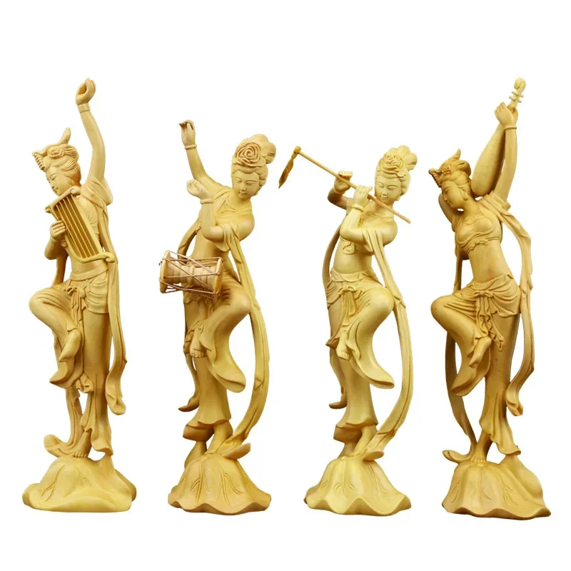 

Wooden Beauty Statue Chinese Home Decoration Accessories Character Carving Dance Crafts Modern Handmade Christmas Gifts