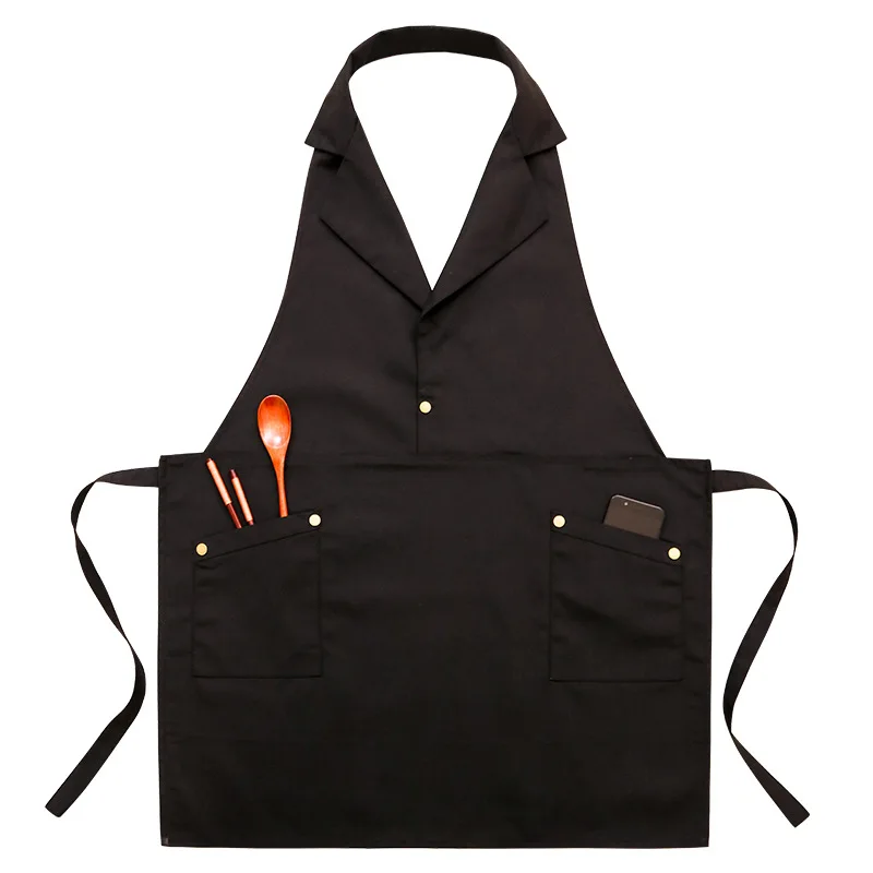 

Professional Restaurant Coffee Shop Apron Women Men Service Cafes Beauty Nail Studios Uniform Pinafore For Home Kitchen Chef