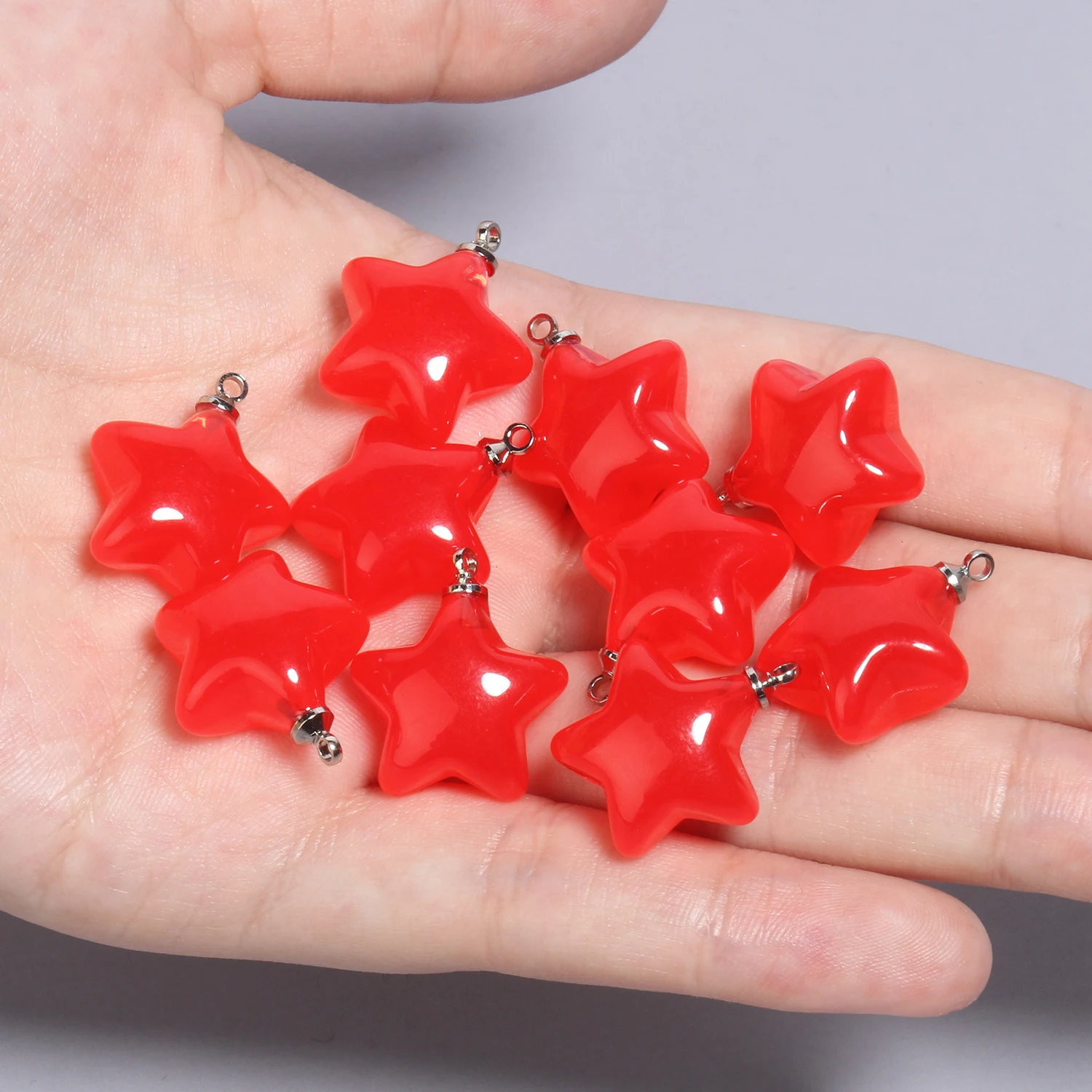10pcs Mixed Cute Resin Star Charms for DIY Jewelry Making