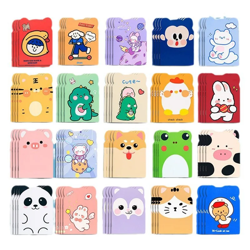 mini notebook de bolso portatil para criancas cute cartoon note diario pequeno folheto do premio 20 pcs 01