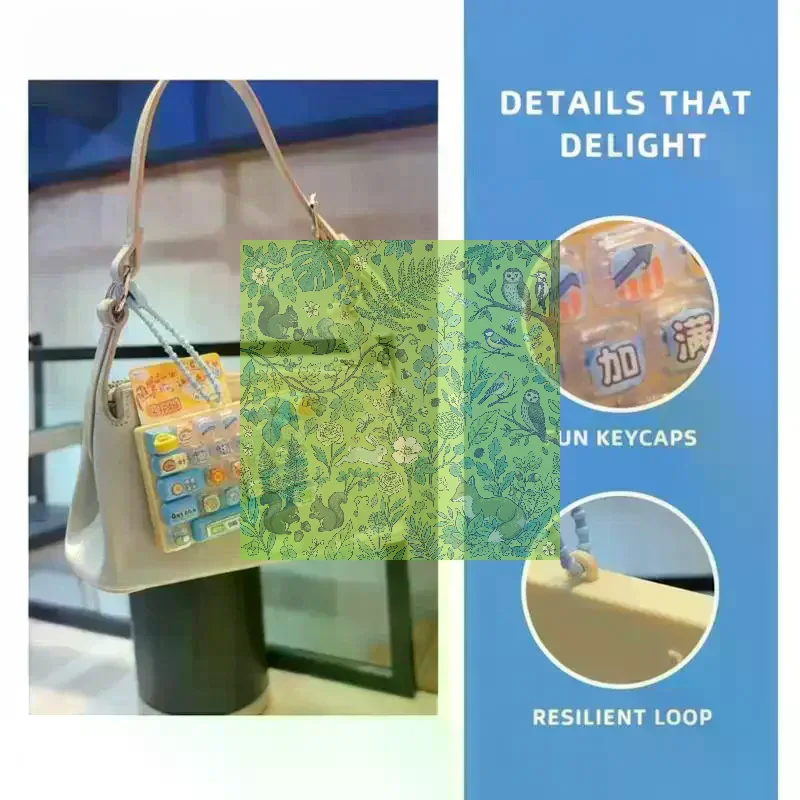 Decompression 26 Grids Keychain Toy Keyboard Button Stress Relief Decoration Couple Bag Ornament Backpack Pendant Children Gift