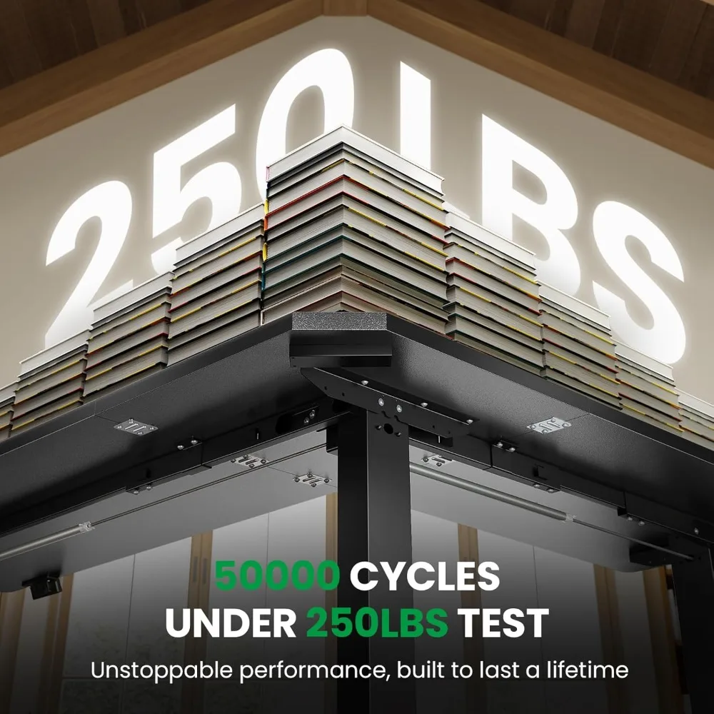 طاولة قائمة على شكل حرف L - طاولة زاوية قابلة للتعديل مقاس 63 × 55 بوصة مع محطة شحن - طاولة قائمة على شكل حرف L #4