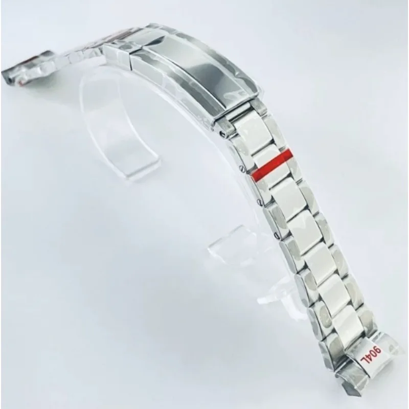 Strap 20mm 904L Solid Stainless Steel Polished Center Folding Steel Strip Suitable for 36mm 40mm Watch Case