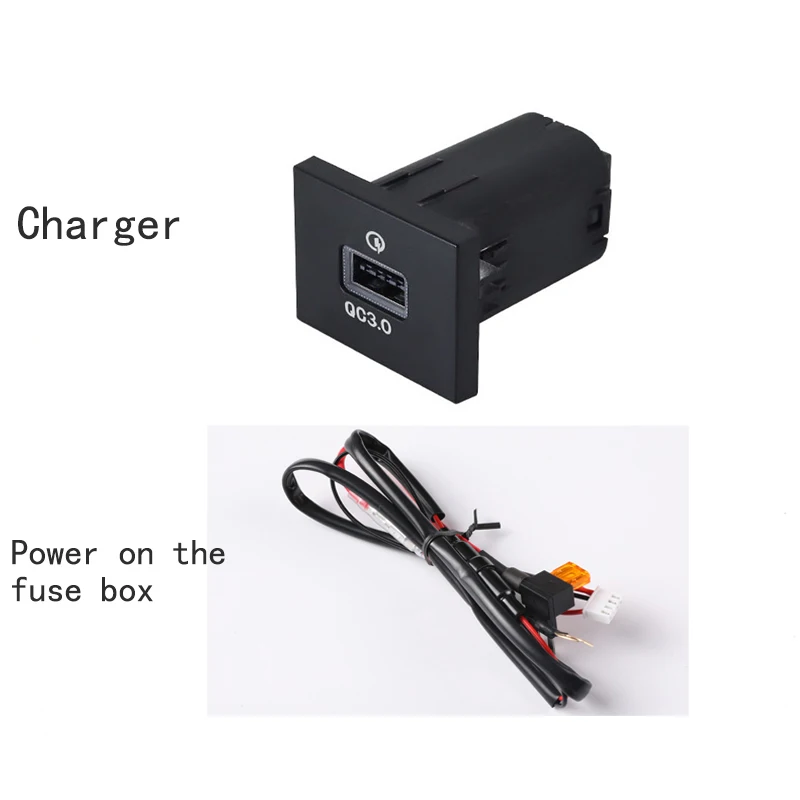 1PC Black Car Charger Socket Dual USB PD Type C Charging Outlet Fuse Box Power Adapter For Ford Focus 2 2004-2010 mk2 Transit