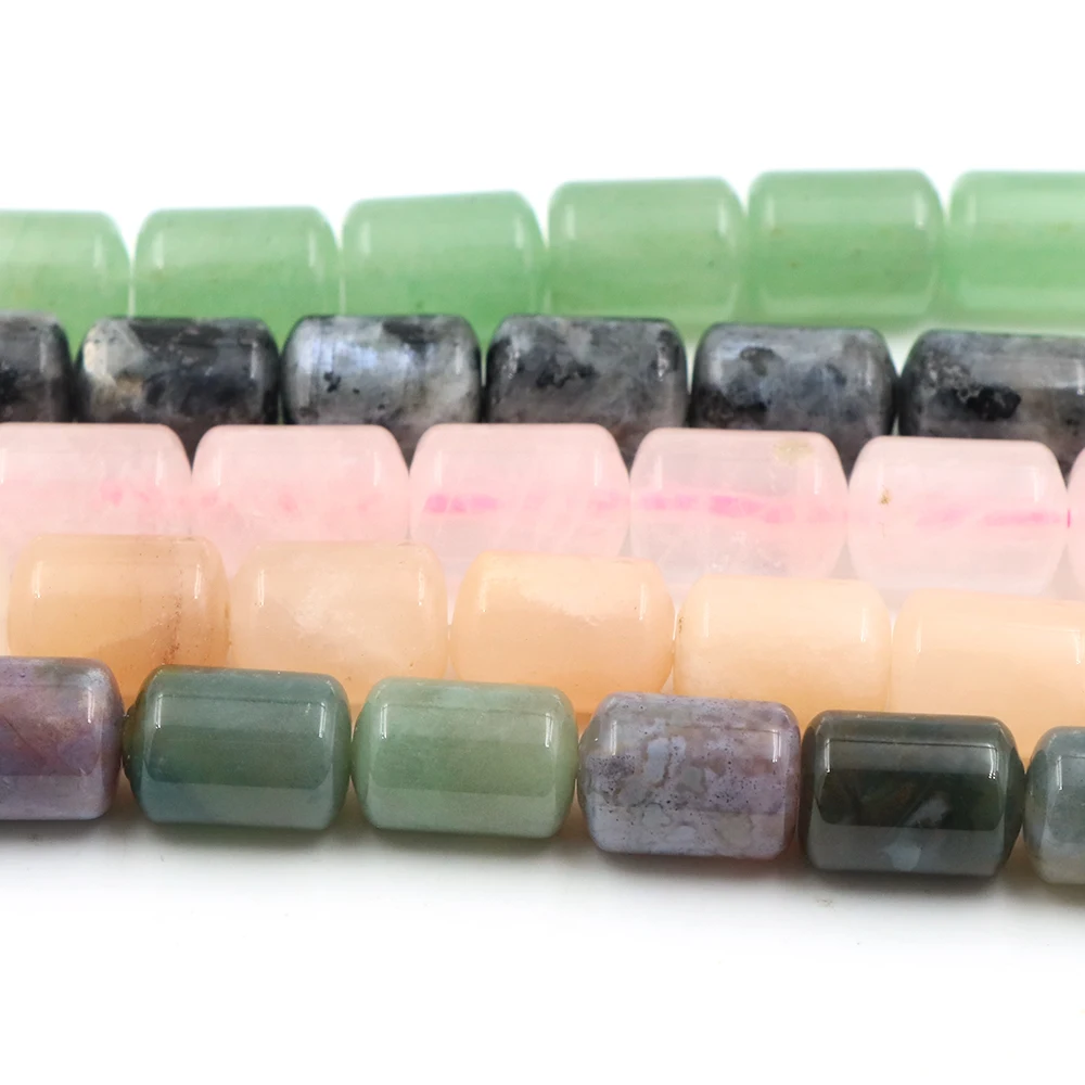 10x14mm Natural Stone Crystal Quartz Jewelry Making Cylindrical Loose Spacer Bead Beaded for DIY Stretch Bracelet Jewelry Crafts view 2