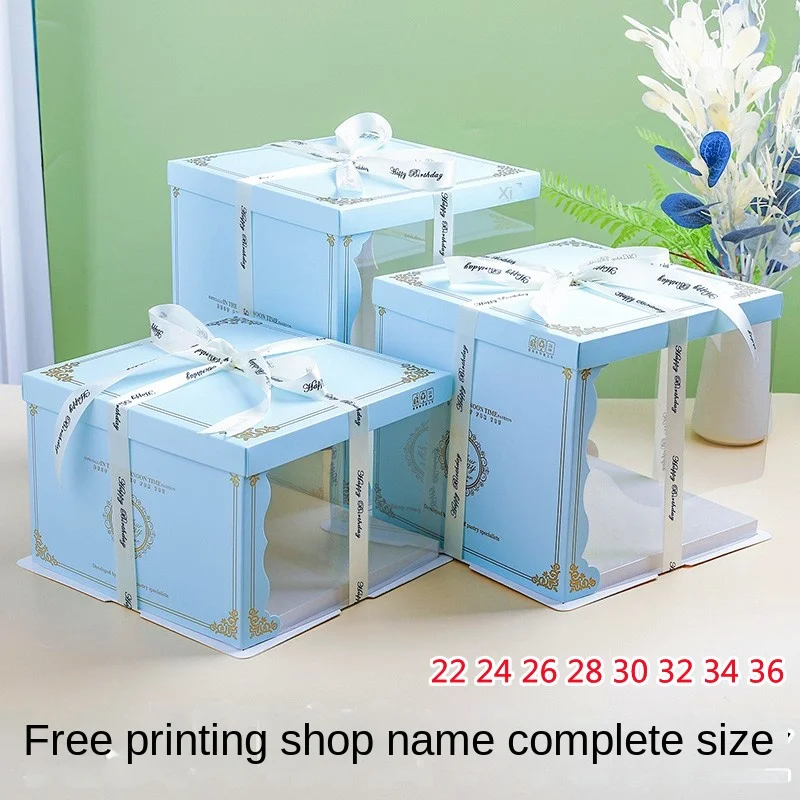 

Transparent birthday cake box packaging