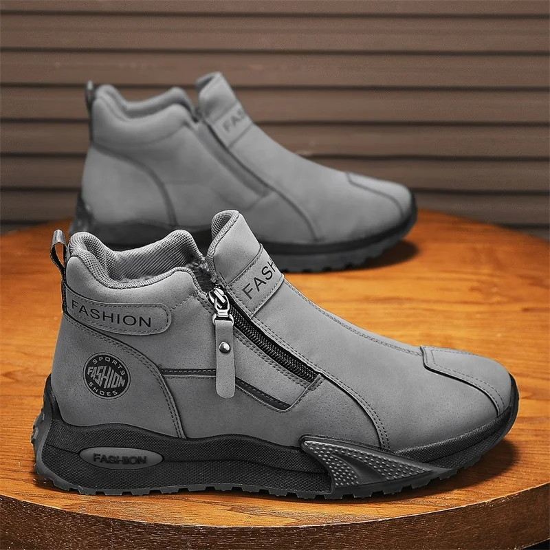 

Men's new comfort casual shoes winter outdoor high top plush fashion casual slip-resistant wear-resistant cotton shoes snow boot