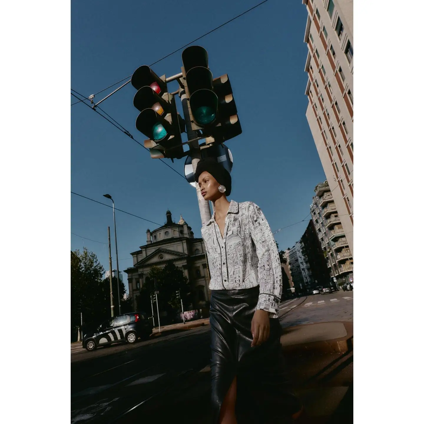 Francese Sle Lungo Sve Stampa irt Taglio dritto da donna V-Ne Chiusura con bottoni Dettaglio Inizio autunno Faion Camicetta casual