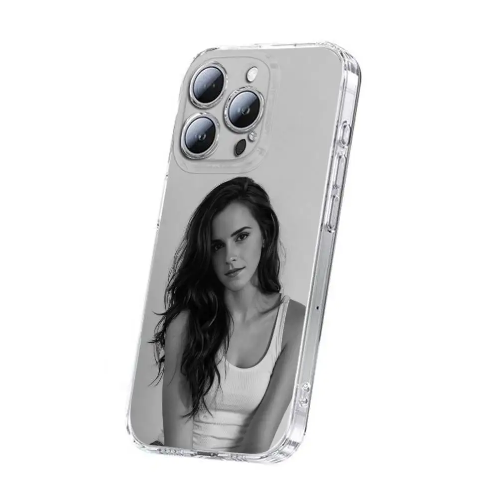 حافظة هاتف الممثلة E-Emma Watson لهاتف iPhone 17,16,15,14,13,12,11,Plus,Pro,Max,Plus,E,Air,Mini Transparent