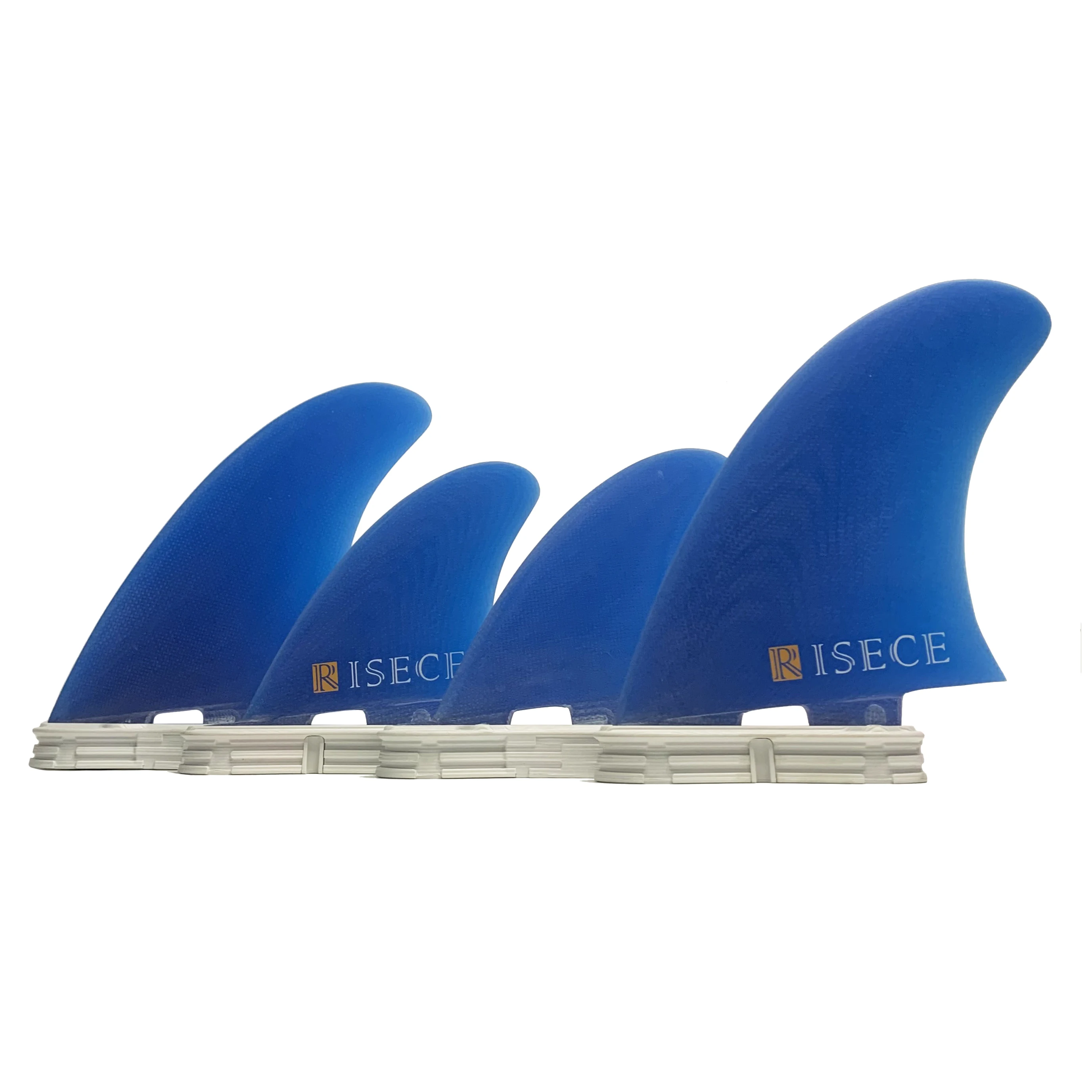 

RISECE Raw Sanded GFK Fiberglass Surfboard Fins Quad Surfboard Fin Blue Glass Fiber Fin Quad Set 4 Pieces