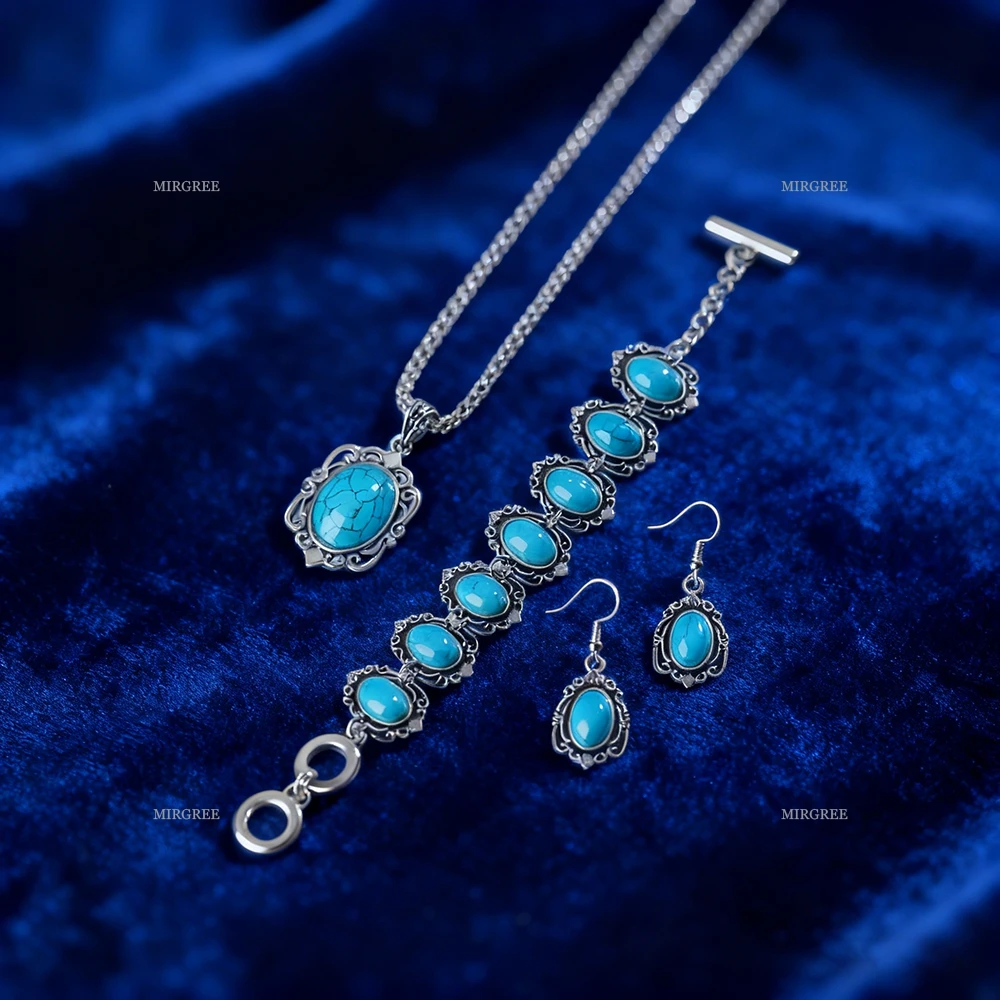 1set Natural Stone Jewelry Set, Including Necklace, Adjustable Bracelet&drip Earrings, Suitable for Gift Giving/daily Wear