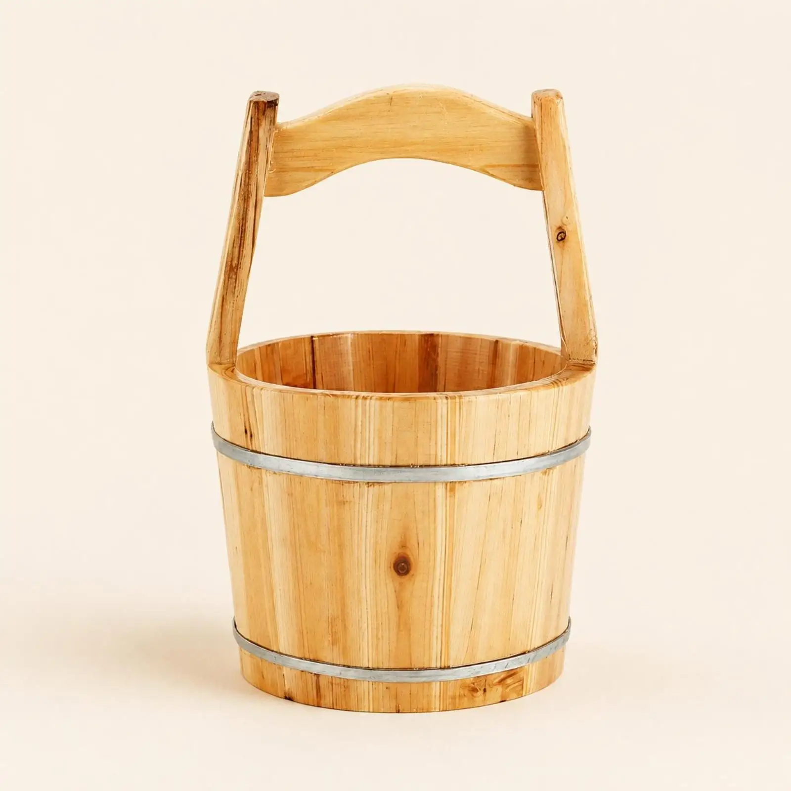 Wooden Bucket Wood Sauna Bucket Sturdy Handle Bath Pail for Spring