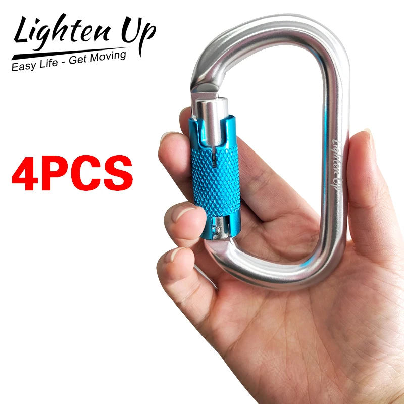 4PCS 25KN Alloy Steel Climbing Carabiner Yoga Hammock Safety Buckle Rock Climbing Master Lock Outdoor Camping Survival Tool