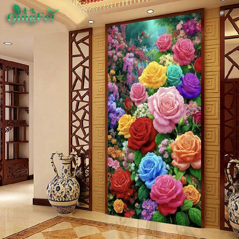 

Precision Printed Cross Stitch Kit Peony Flower Living Room Bedroom Wall Hanging Artwork New Chinese Style Home Fabric