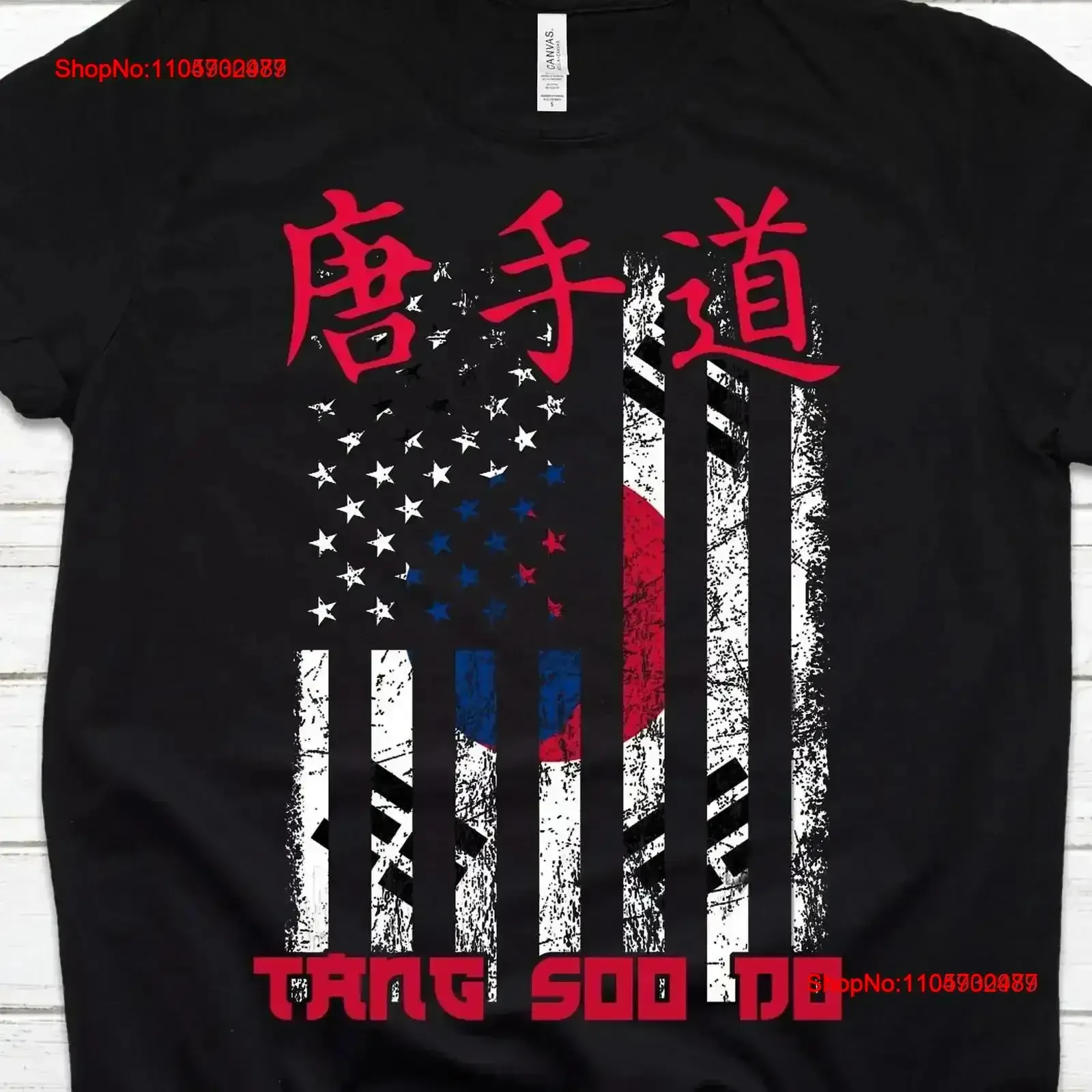 Tang Soo Do T Shirt Martial Arts Clothing with Korean Flag for Marital Artists American vintage Washed Comfortable streetwear