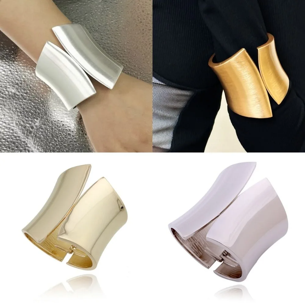 Pulsera pesada gruesa exagerada de moda, pulsera abierta ancha Irregular de Metal, bisutería gótica, brazalete Punk de moda, regalos de joyería