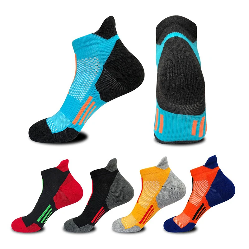 Mens Socks Anti-Blister Cushioned Breathable Running Cotton Socks Athletic Ankle Sports Socks