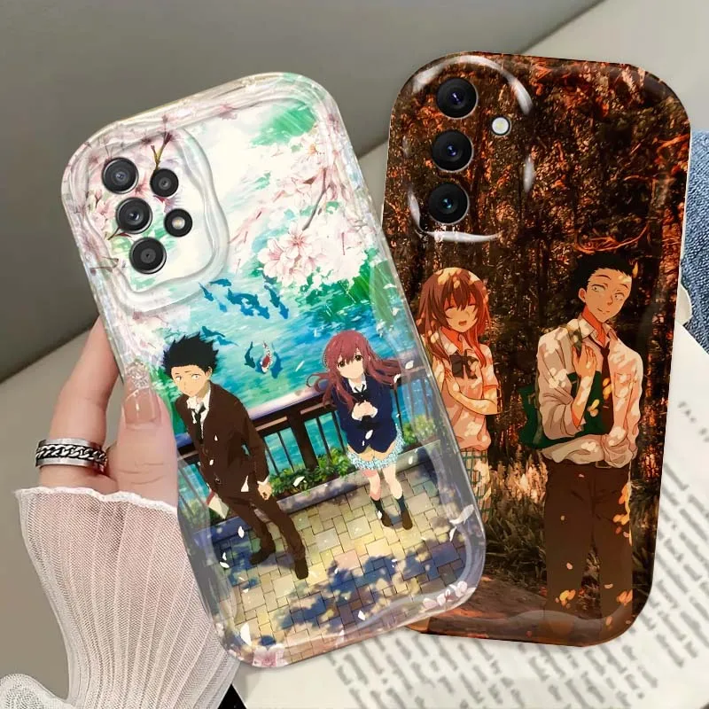 

Romantic The Form of Sound Phone Case For Samsung A73 A72 A71 A56 A55 A54 A53 A52 A51 A32 A36 A26 A25 A13 A14 5G Wave Oil