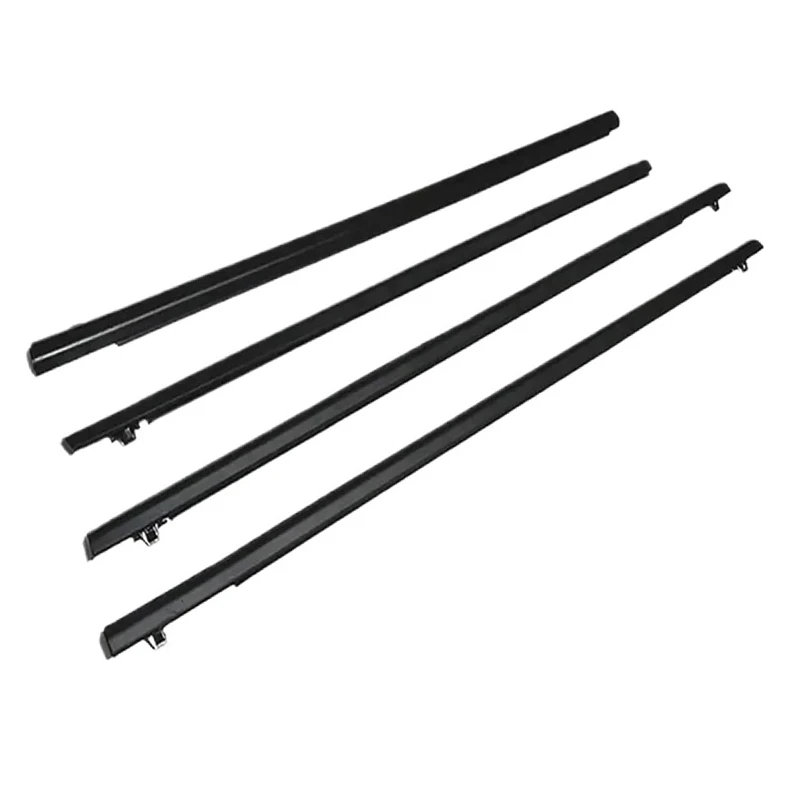 4Pcs Chrome Window Rubber Trim For Honda Fit /JAZZ 2009-2014 GEN2 Weatherstrip Seal Side Door Glass Rubber Belt 72950-TF0-003