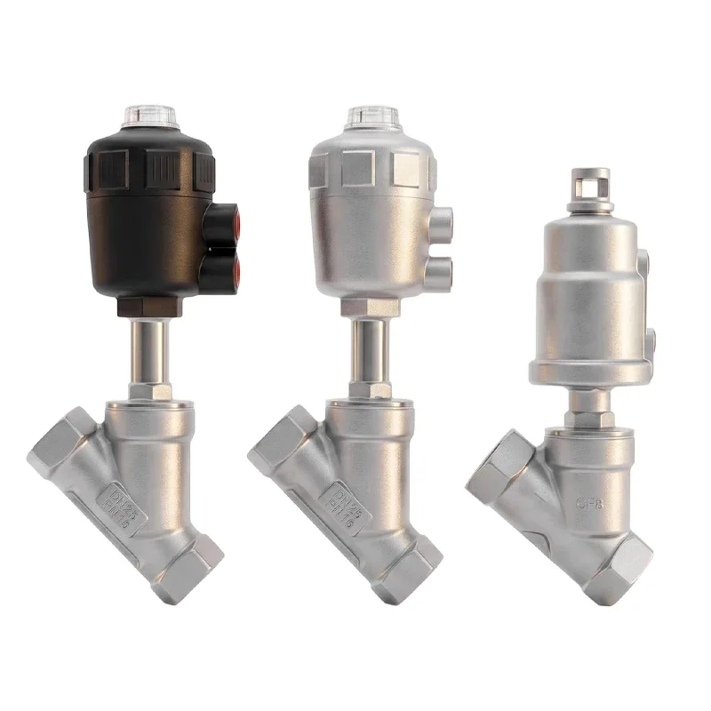 DN8 10 15 20 25 32 40 50 High Temperature And Corrosion Resistant Steam Pneumatic Valve Y Type Internal Thread Angle Seat Valve