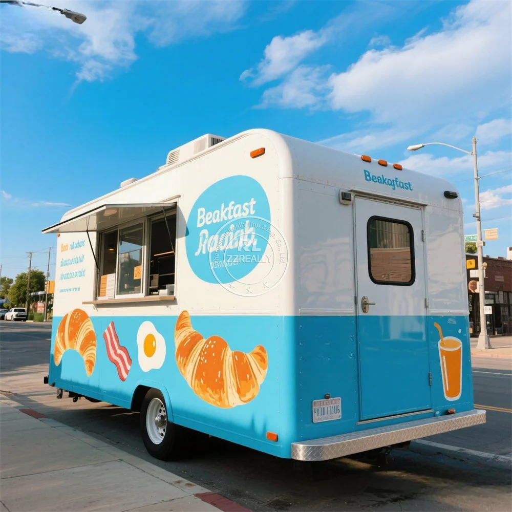 

Concession Ice Cream Coffee Food Truck Mobile Kitchen Concession Hamburgers Pizza BBQ Fast Food Trailer With Full Kitchen