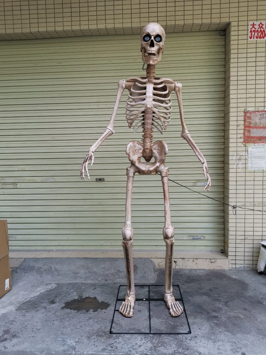 Holiday Giant Halloween props outdoor decoration huge size 2.5m 8ft realistic  skeleton with animated eyes