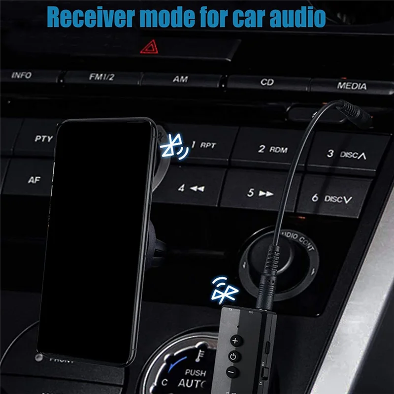 2X Bluetooth 5.0 송신기 수신기 3-In-1, TV PC 헤드폰 용 무선 3.5Mm 오디오 어댑터 홈 사운드 시스템 Car-BCBW