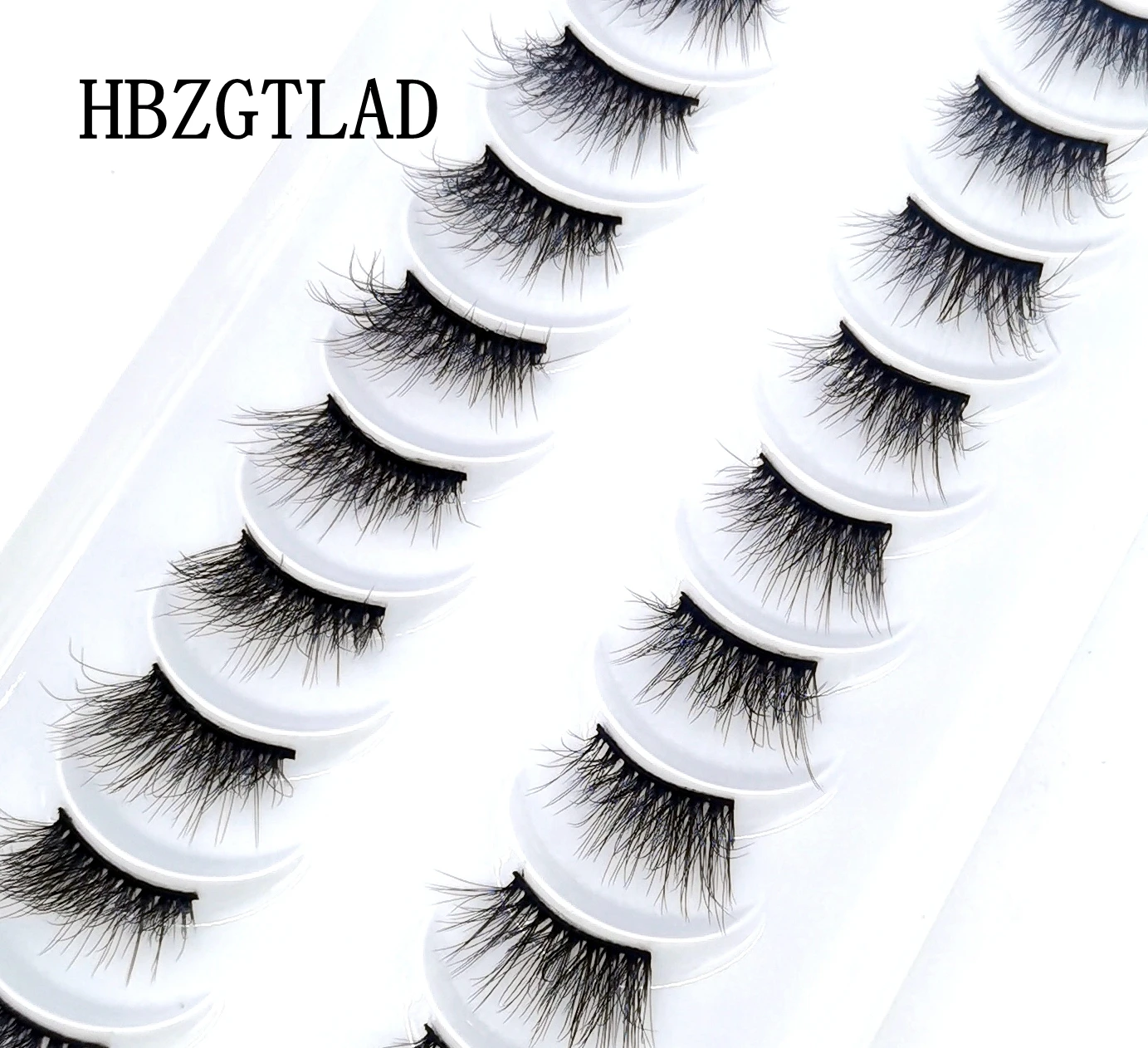 New 10 Pairs Half Eye Lashes Natural False eyelashes Handmade Faux 3D Mink Lashes Makeup Tools Reusable Eyelash Extension