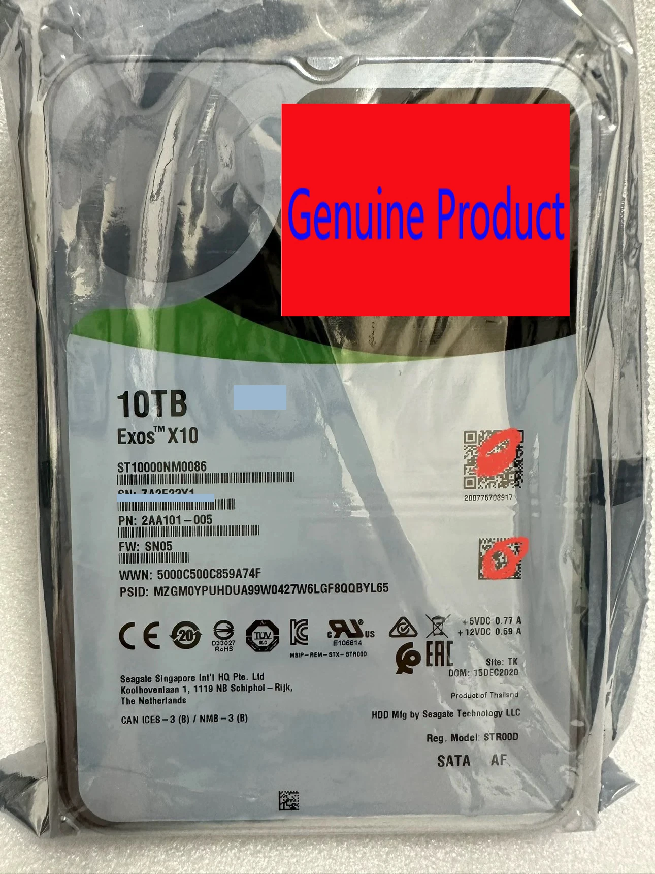

NEW ST10000NM0086 Exos 10TB 3.5 X10 256M Enterprise Internal SATA Hard Drive