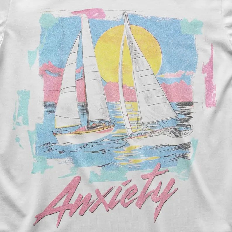 Sailboats In The Sunset Anxiety 80s T-Shirt