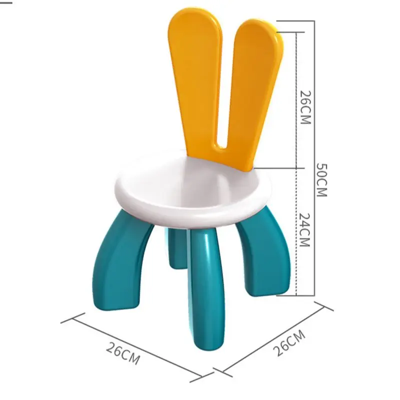 Sgabello per bambini in plastica con schienale, sedia da tavolo per attività per bambini, sedia per l'apprendimento del bambino dell'asilo con altezza del sedile di 24cm