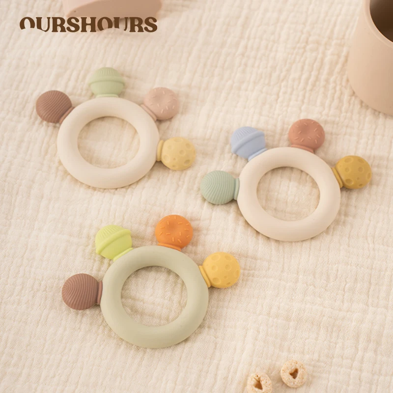 1pc Baby Teething Toys BPA Free Infant Silicone Teethers Easy to Grip Chewing Toy for Boys Girls Newborn Gift Babies Accessories