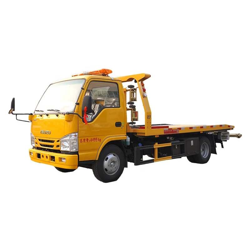 1SUZU ELF 4x2 Flatbed Wrecker Towing Truck Mini Road Wrecker Truck for Vehicle Rescue