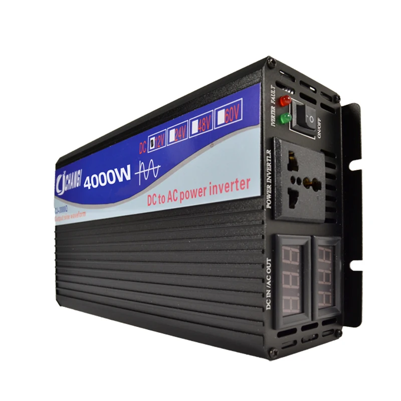 Pure Sine Wave Inverter DC 12V 24V 48V 60V 72V to AC 110V 220V 2000W 3000W 4000W Power Solar Car Inverters Doule Digital Display