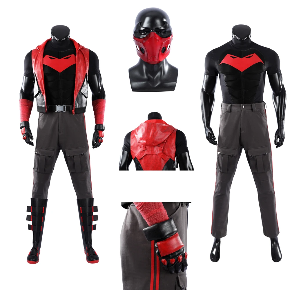 Disfraz de Jason Todd de Red Hood de Alta Calidad, Uniforme para Cosplay, Halloween, Carnaval, Fiesta, Navidad, Juego de Roles, Máscara, Ropa