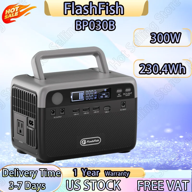 FlashFish BP030B محطة طاقة محمولة 300 واط مولد للطاقة الشمسية 230.4Wh LiFePO4 بطارية احتياطية منزلية للتخييم في الهواء الطلق موبايل باور #1