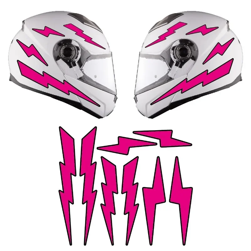 Racing Lightning Bolt Stickers 8PCS Multicolor Waterproof Vinyl Decals for Motorcycle Helmet Body Styling Accessories